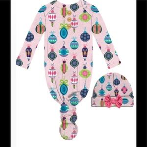 NWT Jane Marie Holly Jolly Newborn Gown & Hat